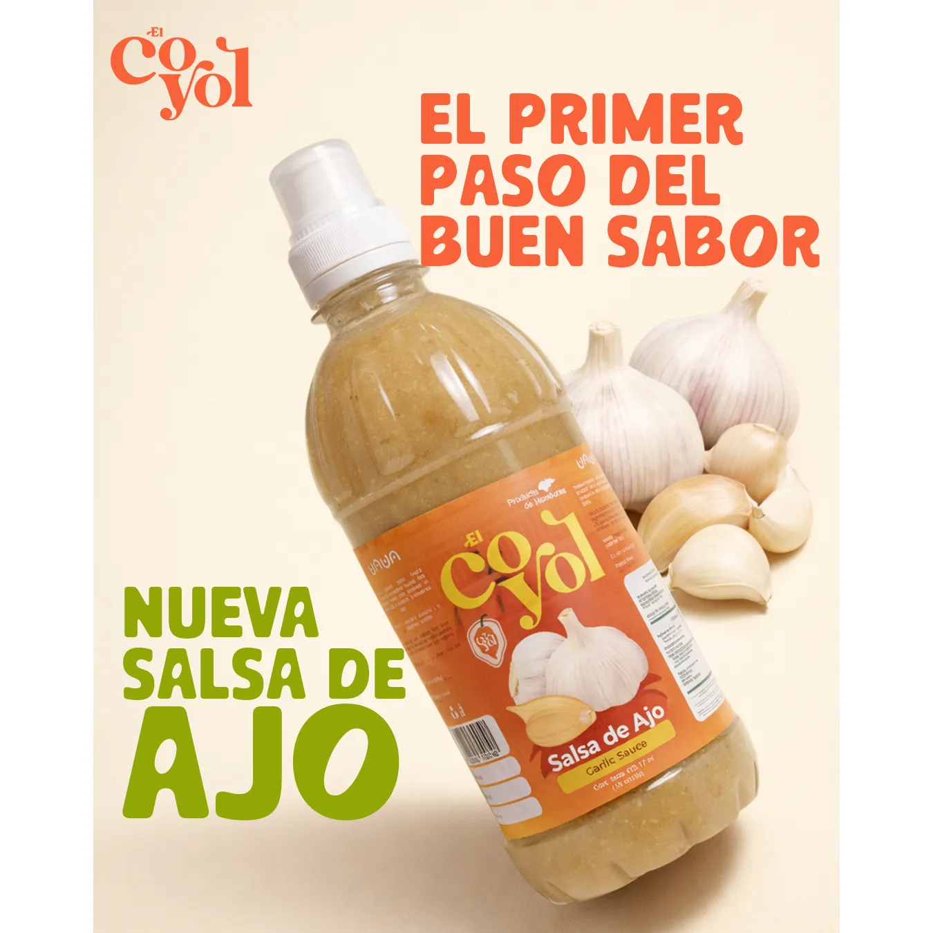 Salsa de ajo El Coyol 473.7 ml.